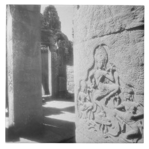 Angkor Kambodja, Apsara-skulptur The Bayon 2 Kakelplatta