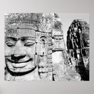 Angkor Kambodja, cheferna för Bayon Poster