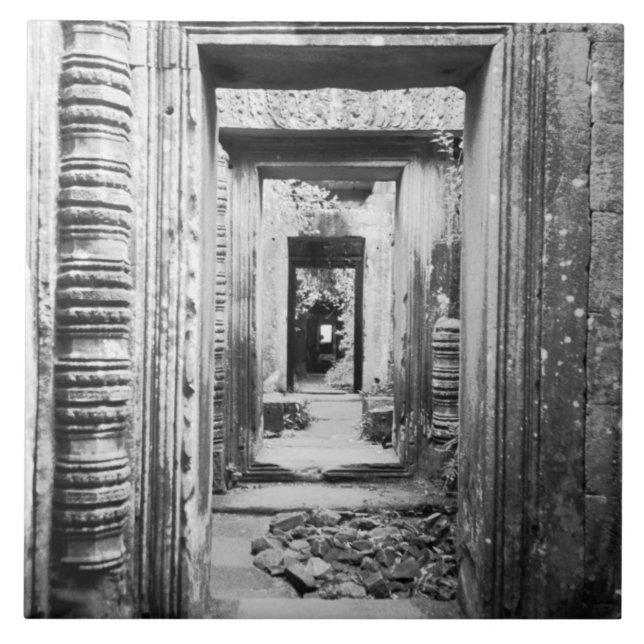 Angkor Kambodja, dörröppningar Preah Khan Kakelplatta (Framsidan)