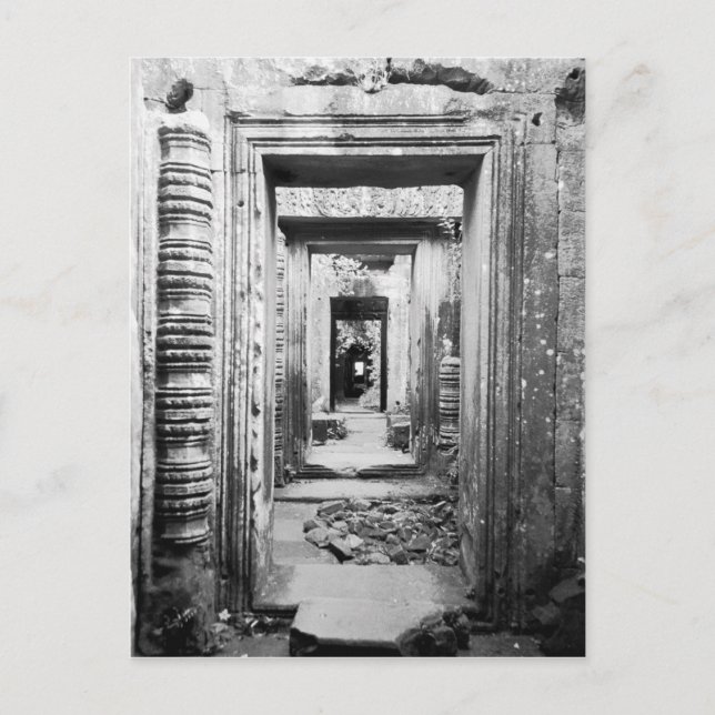 Angkor Kambodja, dörröppningar Preah Khan Vykort (Framsida)