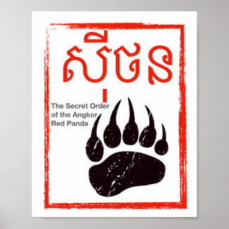 Angkor Red Panda-Logotypens hemliga order Poster