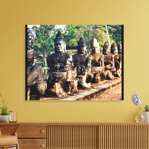 Angkor Thom gudastatyer  Canvastryck