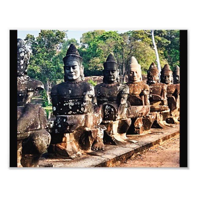 Angkor Thom gudastatyer  Fototryck (Framsidan)
