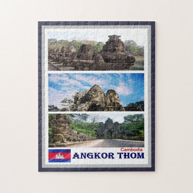 Angkor Thom - Kambodja - Mosaic - Pussel (Vertikal)