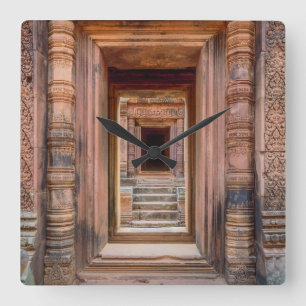 Angkor Wat Entryway, Kambodja Fyrkantig Klocka