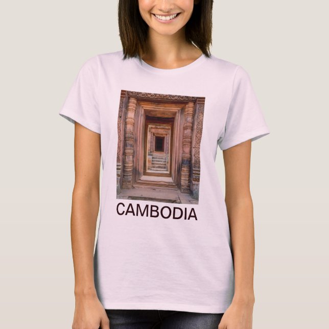 Angkor Wat Entryway, Kambodja T-shirt (Framsida)