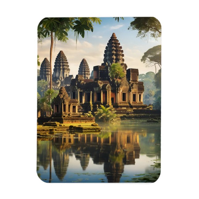Angkor Wat, gammalt Khmer temple Magnet (Vertikal)