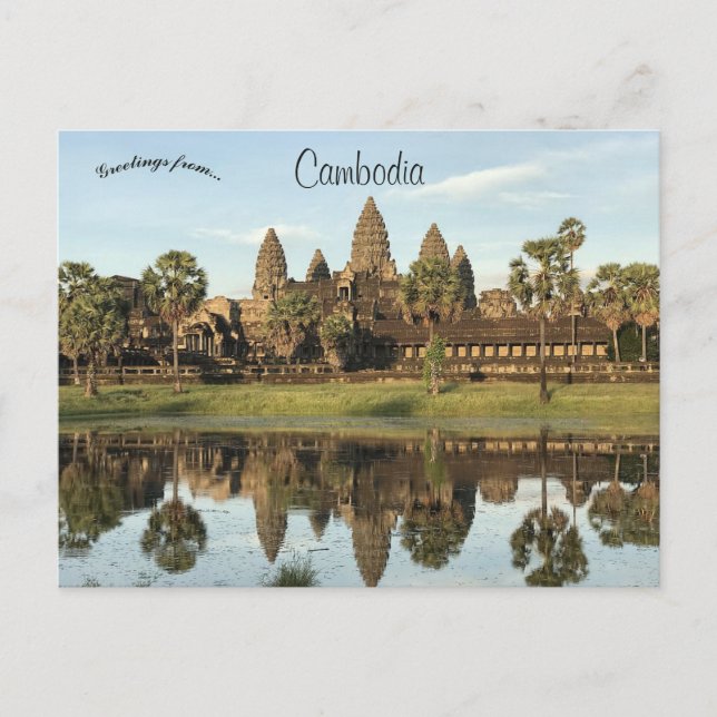 Angkor Wat i Angkor Siem Riep Kambodja Vykort (Framsida)