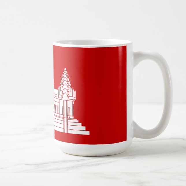 Angkor Wat Kambodian / Khmer Flagga Kaffemugg (Höger)