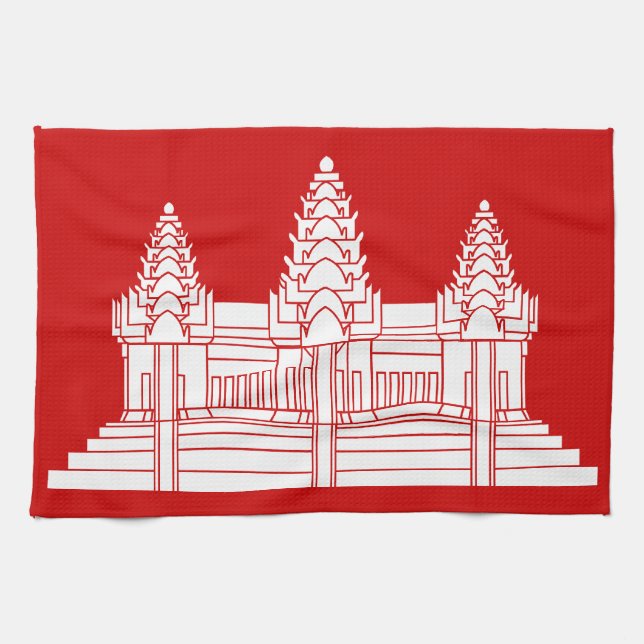 Angkor Wat Kambodian / Khmer Flagga Kökshandduk (Horisontell)