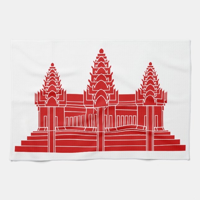 Angkor Wat Kambodian / Khmer Flagga Kökshandduk (Horisontell)