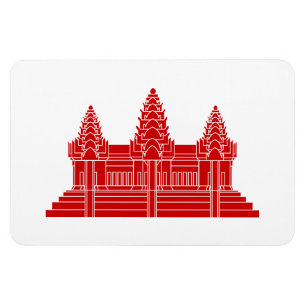 Angkor Wat Kambodian / Khmer Flagga Magnet