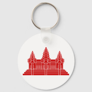Angkor Wat Kambodian / Khmer Flagga Nyckelring