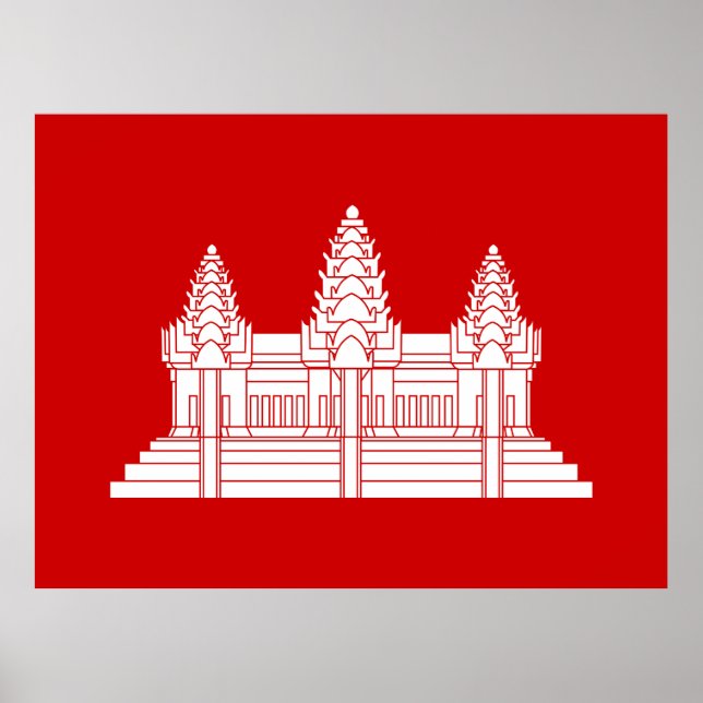 Angkor Wat Kambodian / Khmer Flagga Poster (Framsidan)