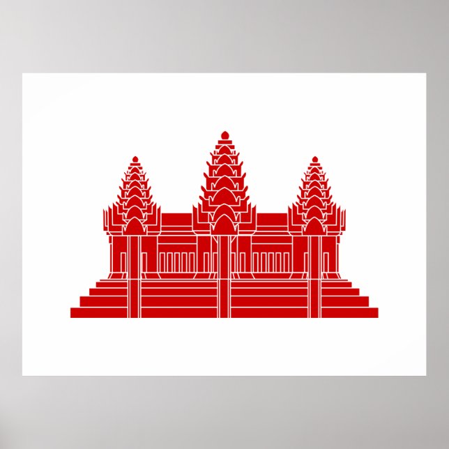 Angkor Wat Kambodian / Khmer Flagga Poster (Framsidan)