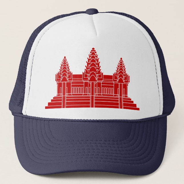 Angkor Wat Kambodian / Khmer Flagga Truckerkeps (Framsida)