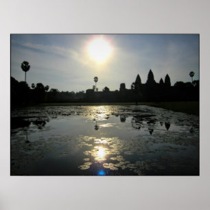 Angkor Wat Kambodja God Silhouette Skriv ut Poster