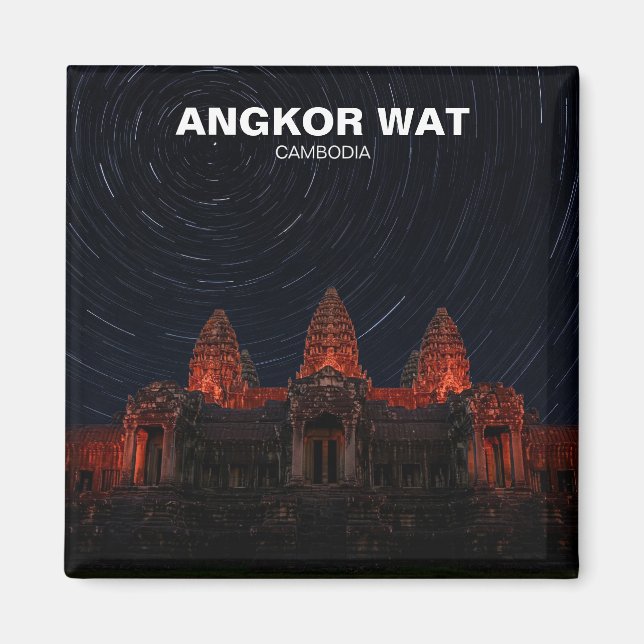 Angkor Wat Kambodja i Night Magnet (Framsidan)