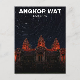Angkor Wat Kambodja i Night Vykort