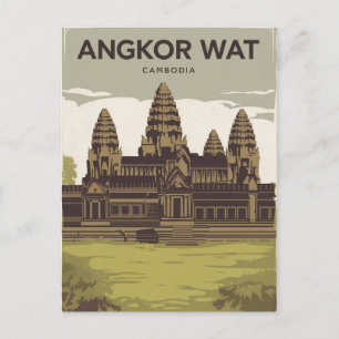 Angkor Wat Kambodja-målning Vykort