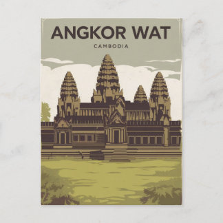 Angkor Wat Kambodja-målning Vykort
