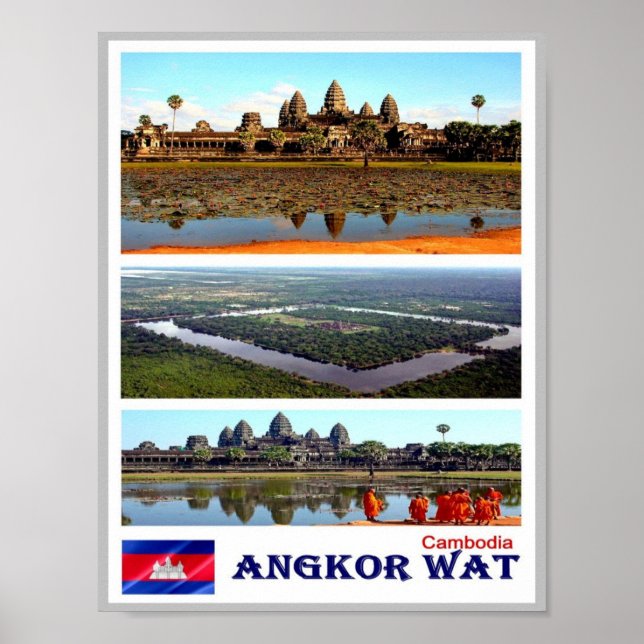 Angkor Wat - Kambodja - Mosaic - Poster (Framsidan)