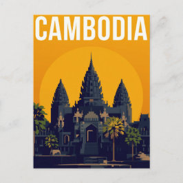 Angkor Wat Kambodja Retro Vykort