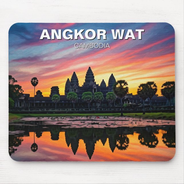 Angkor Wat Kambodja Solnedgång Musmatta (Framsidan)