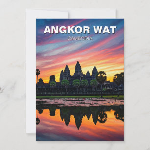 Angkor Wat Kambodja Sunset Julkort