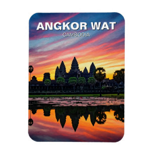 Angkor Wat Kambodja Sunset Magnet