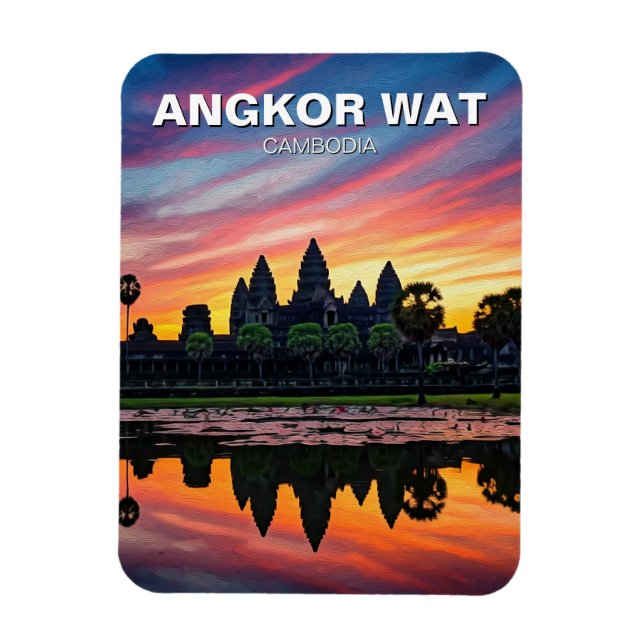 Angkor Wat Kambodja Sunset Magnet (Vertikal)