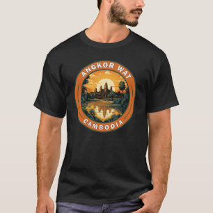 Angkor Wat Kambodja Travel Art Badge T Shirt