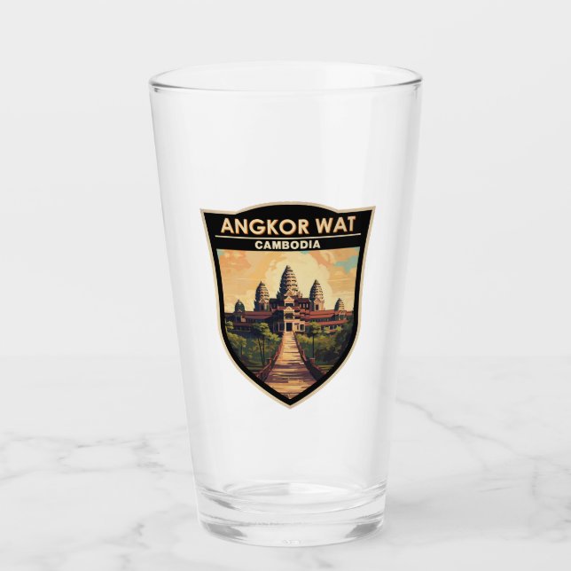 Angkor Wat Kambodja Travel Art Vintage Glaskopp (Framsida)