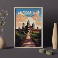 Angkor Wat Kambodja Travel Art Vintage
