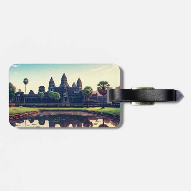 Angkor Wat Kambodja vid Dawn Bagagebricka (Baksida Vågrät)