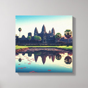 Angkor Wat Kambodja vid Dawn Canvastryck