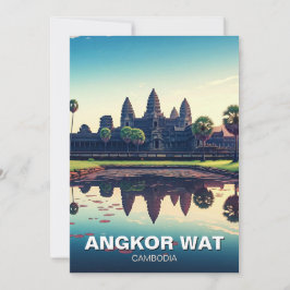 Angkor Wat Kambodja vid Dawn Julkort