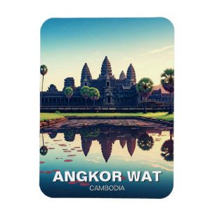 Angkor Wat Kambodja vid Dawn Magnet