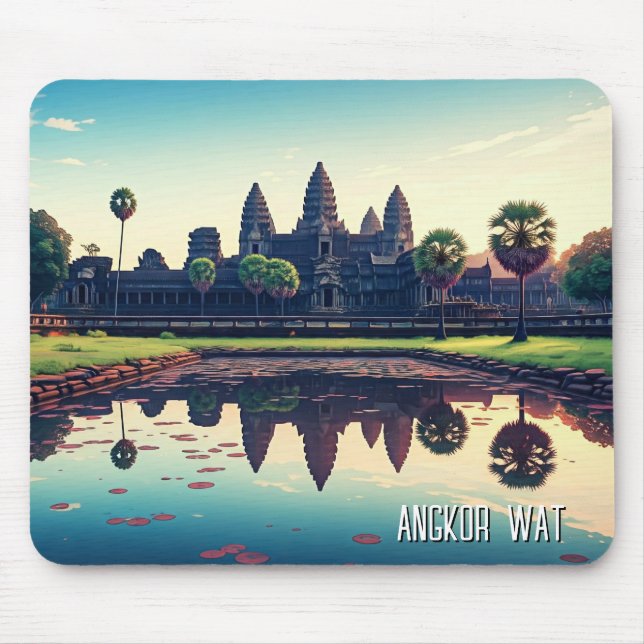 Angkor Wat Kambodja vid Dawn Musmatta (Framsidan)