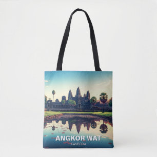 Angkor Wat Kambodja vid Dawn Tygkasse