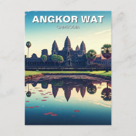 Angkor Wat Kambodja vid Dawn Vykort