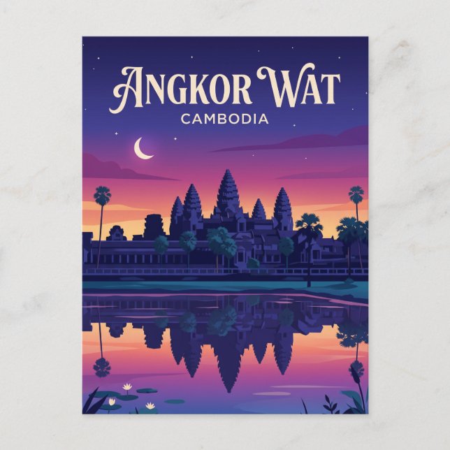 Angkor Wat Kambodja Vykort (Framsida)