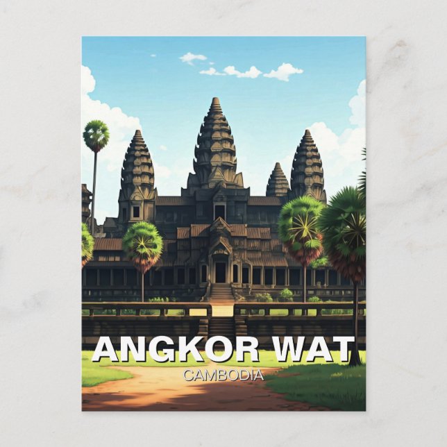 Angkor Wat Kambodja Vykort (Framsida)