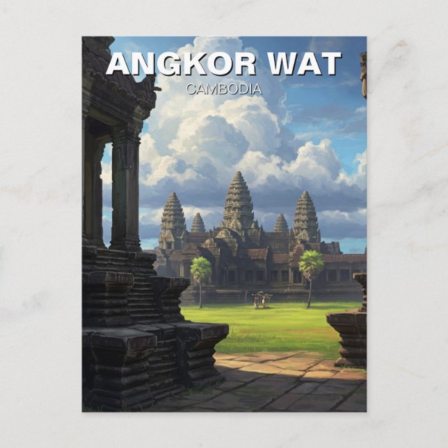 Angkor Wat Kambodja Vykort (Framsida)