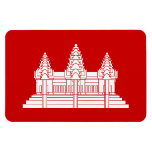 Angkor Wat Kambodjan/Khmer Flagga Magnet