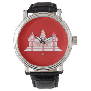 Angkor Wat kambodjan-/Khmerflagga Armbandsur