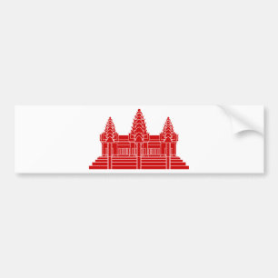 Angkor Wat kambodjan-/Khmerflagga Bildekal