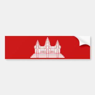 Angkor Wat kambodjan-/Khmerflagga Bildekal