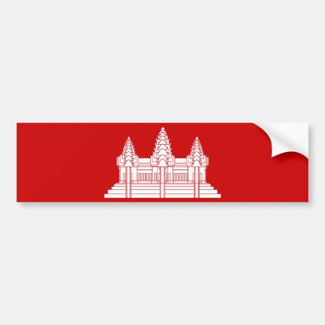 Angkor Wat kambodjan-/Khmerflagga Bildekal (Framsidan)