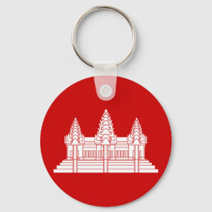 Angkor Wat kambodjan-/Khmerflagga Nyckelring